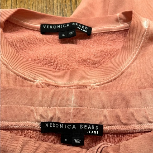 Veronica Beard Coral Pink Cozy Sweatshirt & Jogger Set XL - Picture 13 of 14